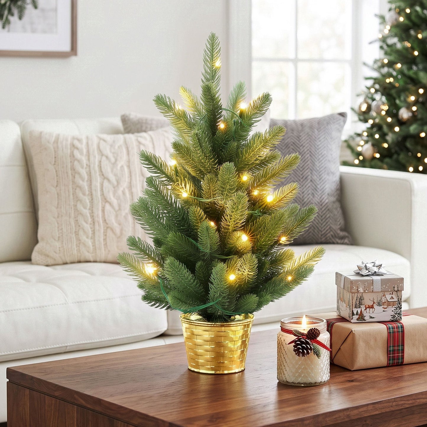 Jingle Jollys Occasions > Christmas > Christmas Trees Jingle Jollys 45cm Artificial Christmas Tree Mini Christmas Tree Warm Light