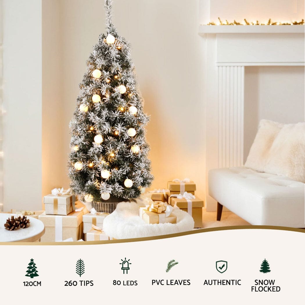 Jingle Jollys Occasions > Christmas > Christmas Trees Jingle Jollys Christmas Tree 1.2M Potted Snowy Xmas Tree