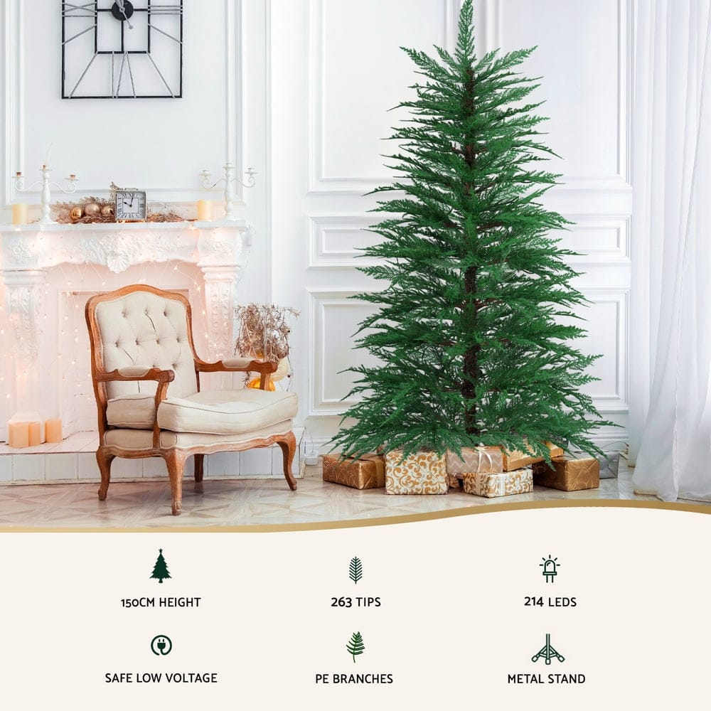 Jingle Jollys Occasions > Christmas > Christmas Trees Jingle Jollys Christmas Tree 1.5M LED Xmas Tree Sparse 263 Tips Party Decoration
