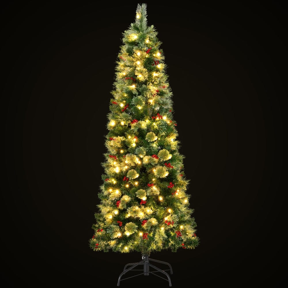 Jingle Jollys Occasions > Christmas > Christmas Trees Jingle Jollys Christmas Tree 1.8M LED Xmas Tree Party Decorations Red Barries