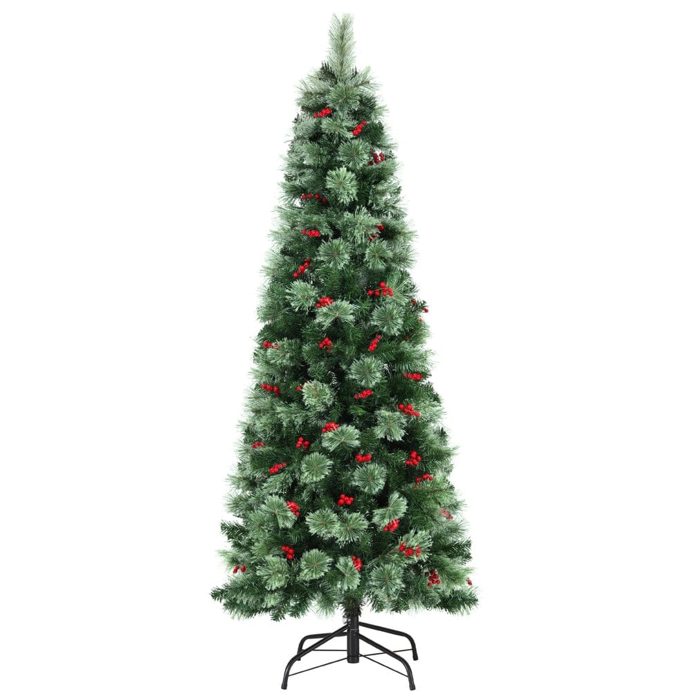 Jingle Jollys Occasions > Christmas > Christmas Trees Jingle Jollys Christmas Tree 1.8M LED Xmas Tree Party Decorations Red Barries