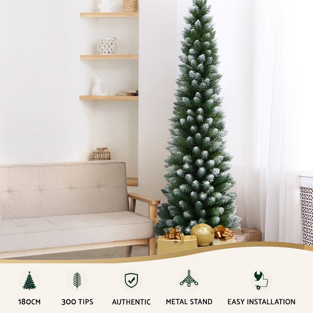 Jingle Jollys Occasions > Christmas > Christmas Trees Jingle Jollys Christmas Tree 1.8m Xmas Tree Decorations Snowy 300 Tips