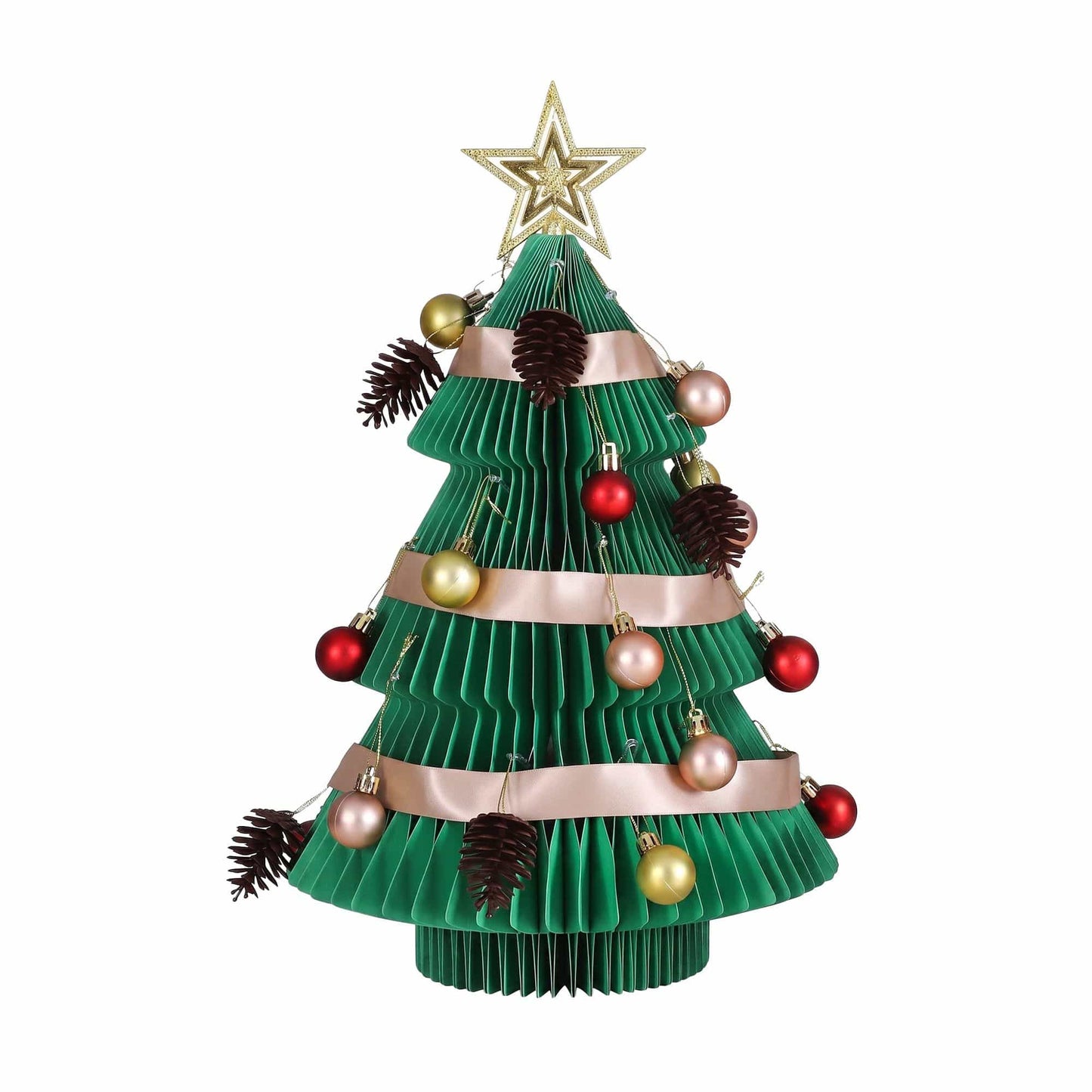 Jingle Jollys Occasions > Christmas > Christmas Trees Jingle Jollys Paper Christmas Tree 47CM w/ Star Topper Xmas Decor Tabletop Green DIY Ornament Set