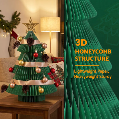 Jingle Jollys Occasions > Christmas > Christmas Trees Jingle Jollys Paper Christmas Tree 47CM w/ Star Topper Xmas Decor Tabletop Green DIY Ornament Set