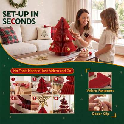Jingle Jollys Occasions > Christmas > Christmas Trees Jingle Jollys Paper Christmas Tree 47CM w/ Star Topper Xmas Decoration Tabletop Red DIY Ornament Set