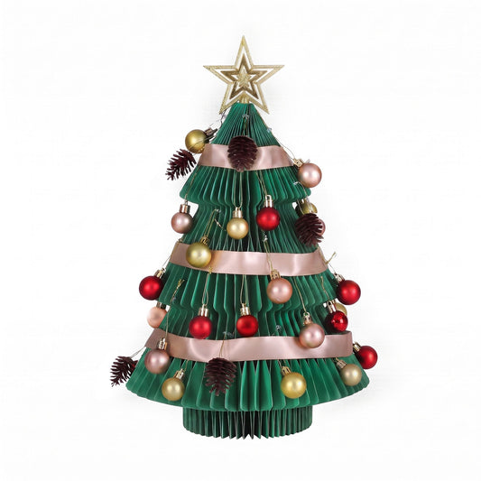 Jingle Jollys Occasions > Christmas > Christmas Trees Jingle Jollys Paper Christmas Tree 61CM w/ Star Topper Xmas Decor Tabletop Green DIY Ornament Set