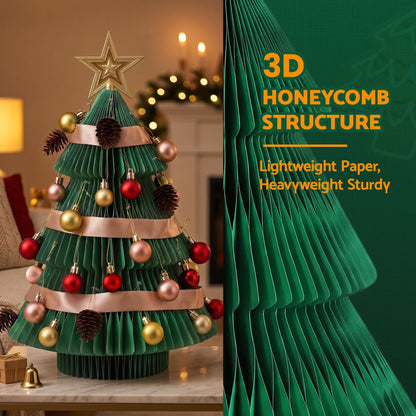 Jingle Jollys Occasions > Christmas > Christmas Trees Jingle Jollys Paper Christmas Tree 61CM w/ Star Topper Xmas Decor Tabletop Green DIY Ornament Set