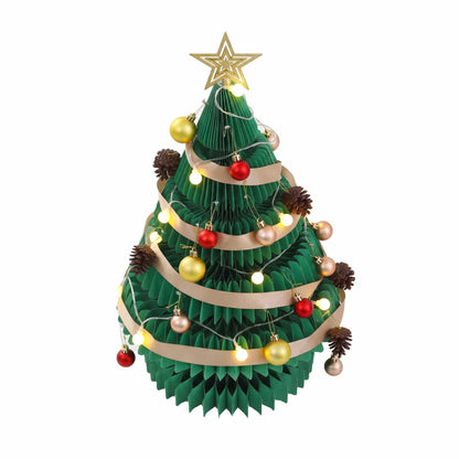 Jingle Jollys Occasions > Christmas > Christmas Trees Jingle Jollys Paper Christmas Tree 62CM w/ Star Topper LEDs Xmas Decorations Kit Home Office Green