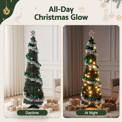 Jingle Jollys Occasions > Christmas > Christmas Trees Jingle Jollys Pop Up Christmas Tree Pre Decorated Warm White LED 155cm