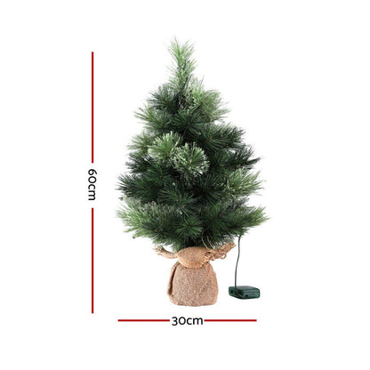 Jingle Jollys Occasions > Christmas > Christmas Trees Jingle Jollys Tabletop Christmas Tree 60CM 8 Light Modes Timer Function