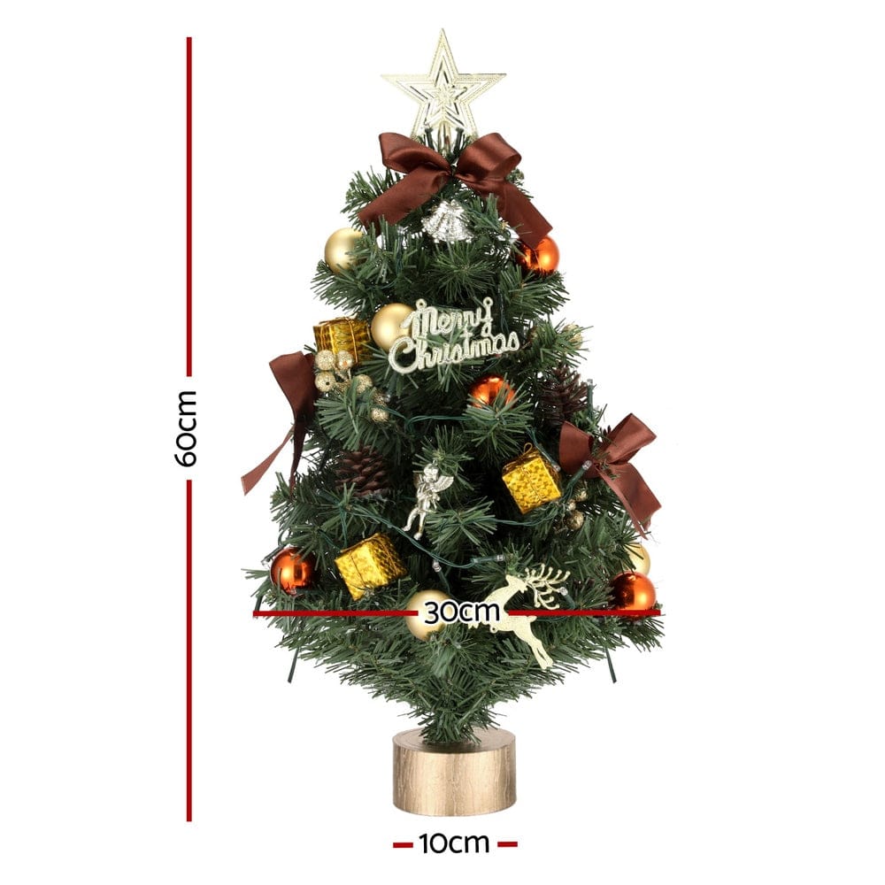 Jingle Jollys Occasions > Christmas > Christmas Trees Jingle Jollys Tabletop Christmas Tree 60CM LED Xmas Tree Tree Topper Ornaments