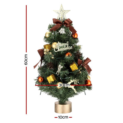 Jingle Jollys Occasions > Christmas > Christmas Trees Jingle Jollys Tabletop Christmas Tree 60CM LED Xmas Tree Tree Topper Ornaments