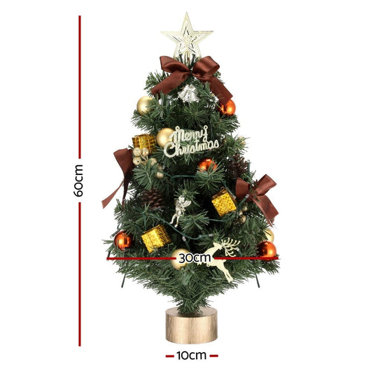 Jingle Jollys Occasions > Christmas > Christmas Trees Jingle Jollys Tabletop Christmas Tree 60CM LED Xmas Tree Tree Topper Ornaments
