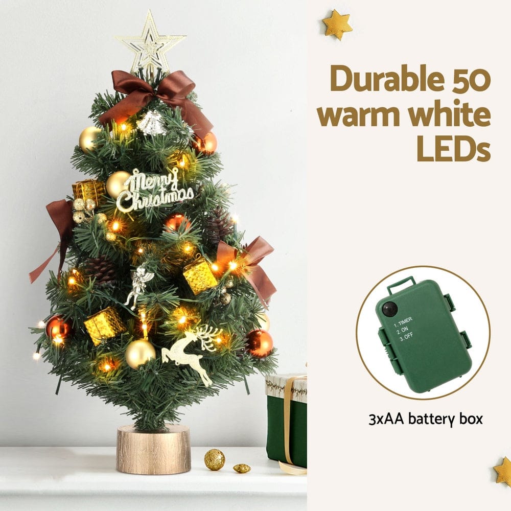 Jingle Jollys Occasions > Christmas > Christmas Trees Jingle Jollys Tabletop Christmas Tree 60CM LED Xmas Tree Tree Topper Ornaments