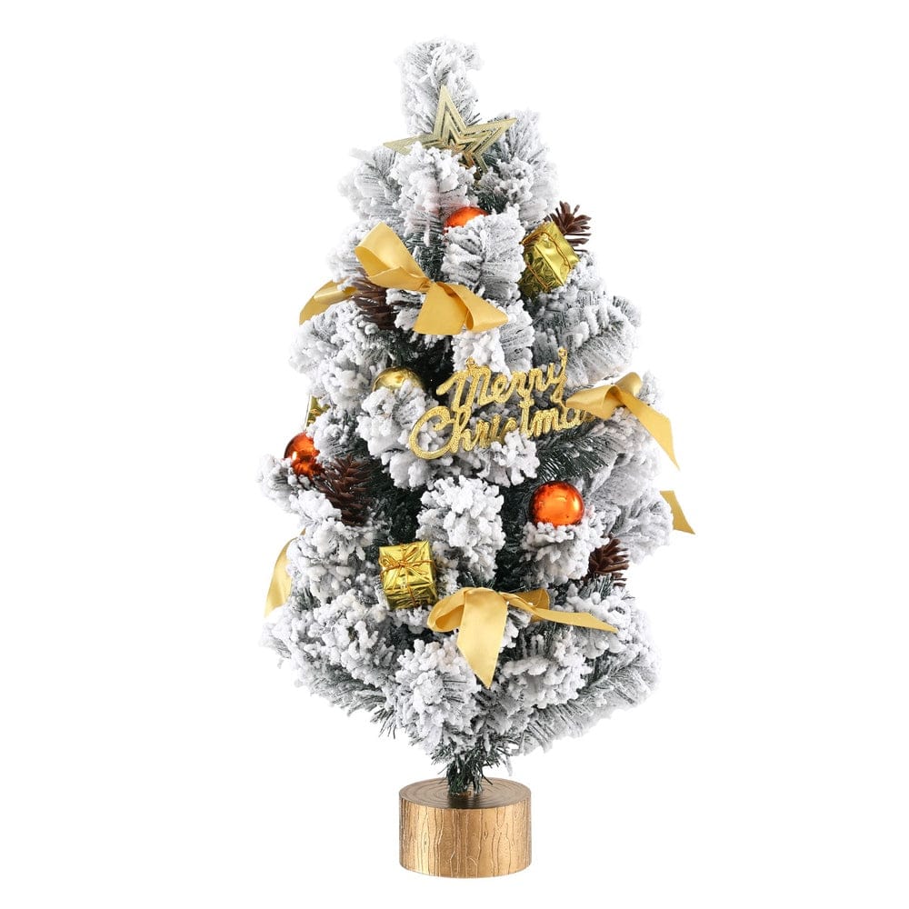 Jingle Jollys Occasions > Christmas > Christmas Trees Jingle Jollys Tabletop Christmas Tree 60CM Snowy Xmas Tree Tree Topper Ornaments
