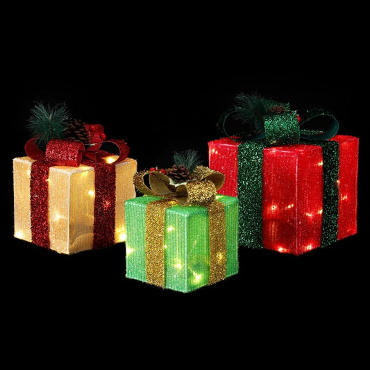 Jingle Jollys Occasions > Christmas > Christmas Wreaths & Garlands 3 PCS Christmas Lights 60 LED Fairy Light Gift Box Jingle Jollys