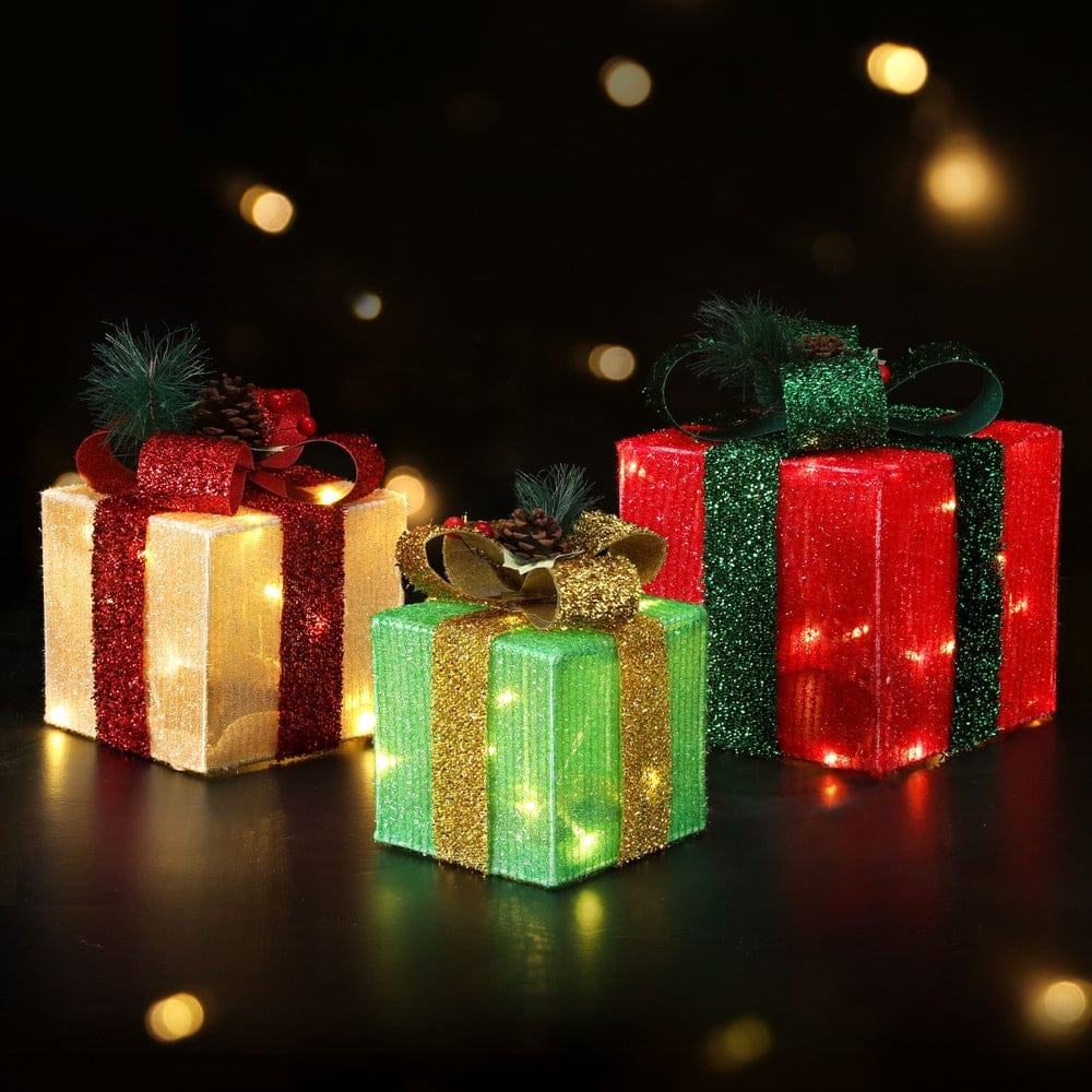 Jingle Jollys Occasions > Christmas > Christmas Wreaths & Garlands 3 PCS Christmas Lights 60 LED Fairy Light Gift Box Jingle Jollys