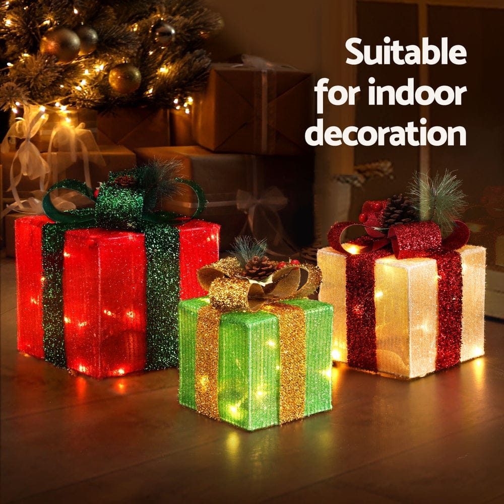 Jingle Jollys Occasions > Christmas > Christmas Wreaths & Garlands 3 PCS Christmas Lights 60 LED Fairy Light Gift Box Jingle Jollys