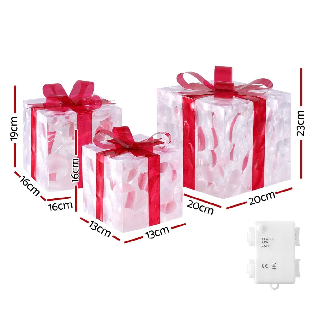 Jingle Jollys Occasions > Christmas > Christmas Wreaths & Garlands 3 PCS Christmas Lights 70 LED Fairy Light Gift Box Jingle Jollys