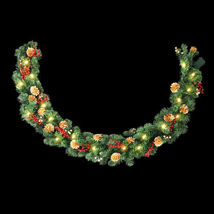 Jingle Jollys Occasions > Christmas > Christmas Wreaths & Garlands Jingle Jollys 1.8M Christmas Garland Pre-lit LED Pine Cones Berries Xmas Decor