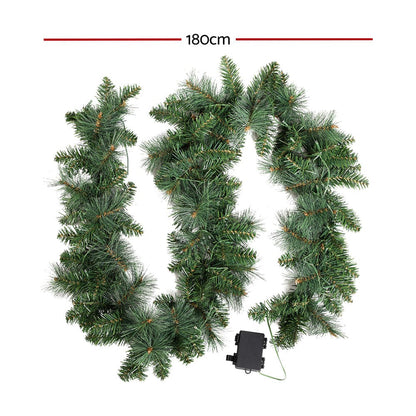 Jingle Jollys Occasions > Christmas > Christmas Wreaths & Garlands Jingle Jollys 1.8m Christmas Garland with LED lights Party Xmas Decorations