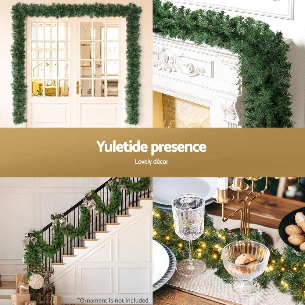 Jingle Jollys Occasions > Christmas > Christmas Wreaths & Garlands Jingle Jollys 10M Christmas Garland LED Lights Party Xmas Decorations 700 TIPS