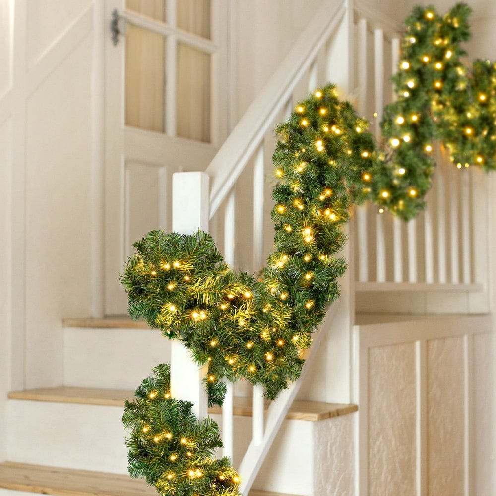 Jingle Jollys Occasions > Christmas > Christmas Wreaths & Garlands Jingle Jollys 10M Christmas Garland LED Lights Party Xmas Decorations 700 TIPS