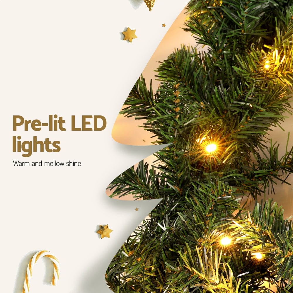 Jingle Jollys Occasions > Christmas > Christmas Wreaths & Garlands Jingle Jollys 10M Christmas Garland LED Lights Party Xmas Decorations 700 TIPS