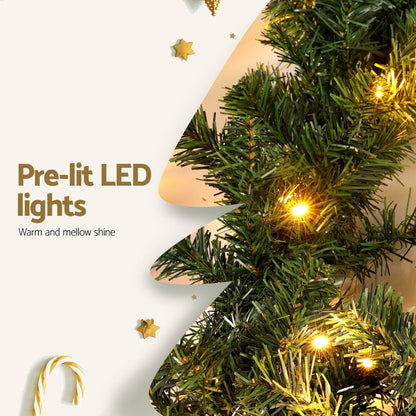 Jingle Jollys Occasions > Christmas > Christmas Wreaths & Garlands Jingle Jollys 10M Christmas Garland LED Lights Party Xmas Decorations 700 TIPS
