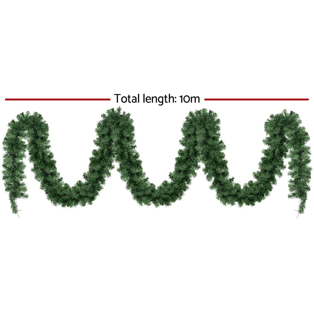 Jingle Jollys Occasions > Christmas > Christmas Wreaths & Garlands Jingle Jollys 10M Christmas Garland LED Lights Party Xmas Decorations 700 TIPS