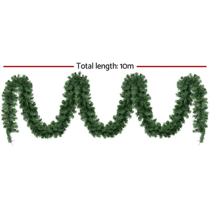 Jingle Jollys Occasions > Christmas > Christmas Wreaths & Garlands Jingle Jollys 10M Christmas Garland LED Lights Party Xmas Decorations 700 TIPS