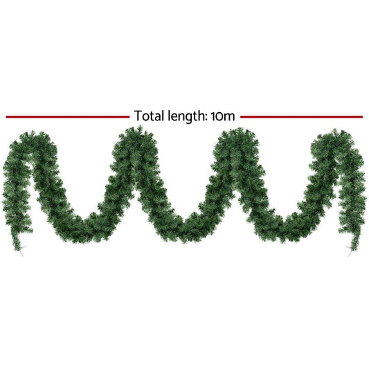 Jingle Jollys Occasions > Christmas > Christmas Wreaths & Garlands Jingle Jollys 10M Christmas Garland LED Lights Party Xmas Decorations 700 TIPS
