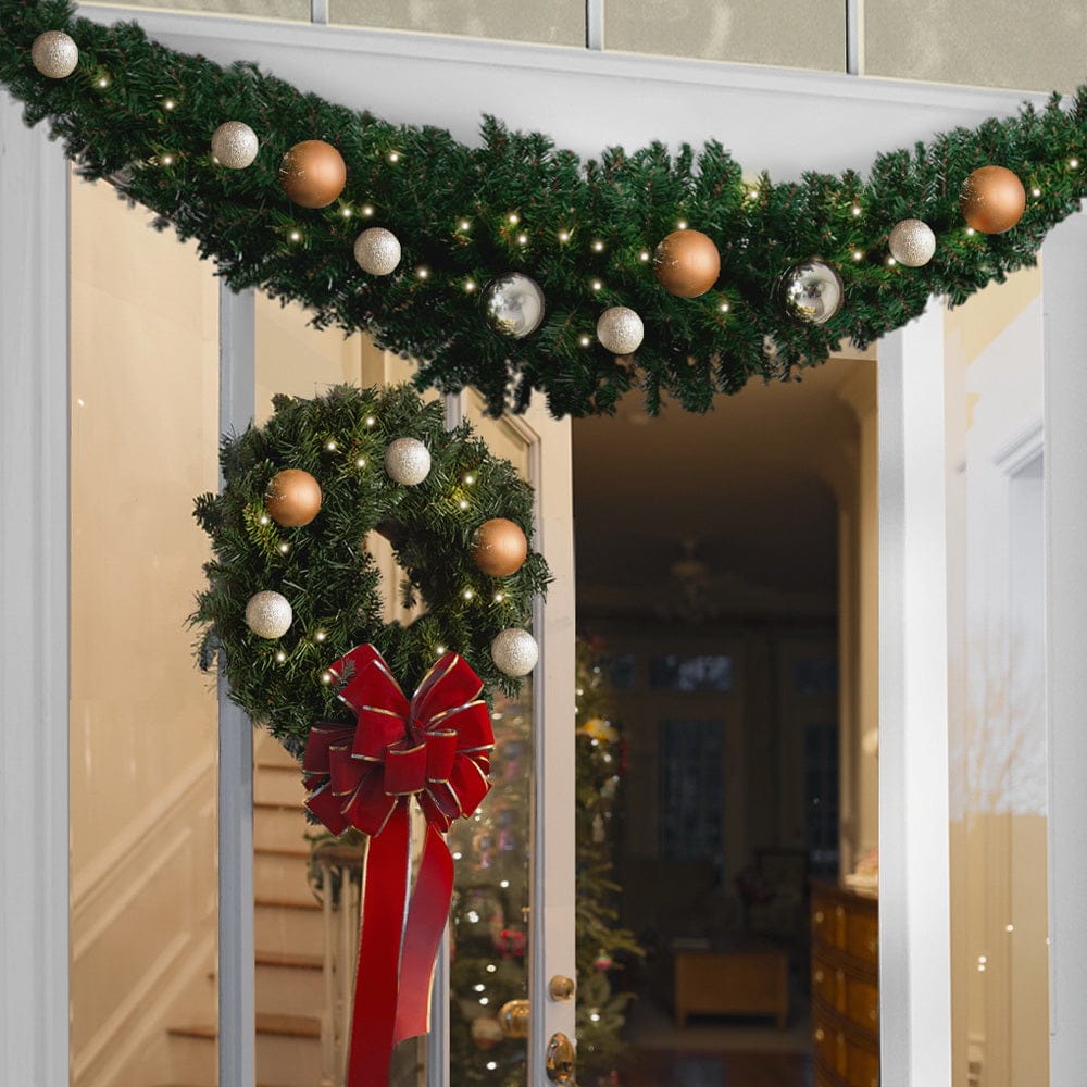 Jingle Jollys Occasions > Christmas > Christmas Wreaths & Garlands Jingle Jollys 2.4m Christmas Garland Xmas Decorations Green Wedding Party