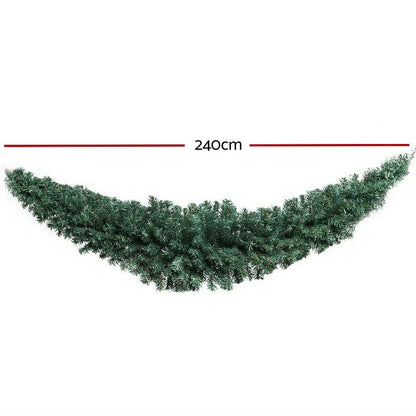 Jingle Jollys Occasions > Christmas > Christmas Wreaths & Garlands Jingle Jollys 2.4m Christmas Garland Xmas Decorations Green Wedding Party