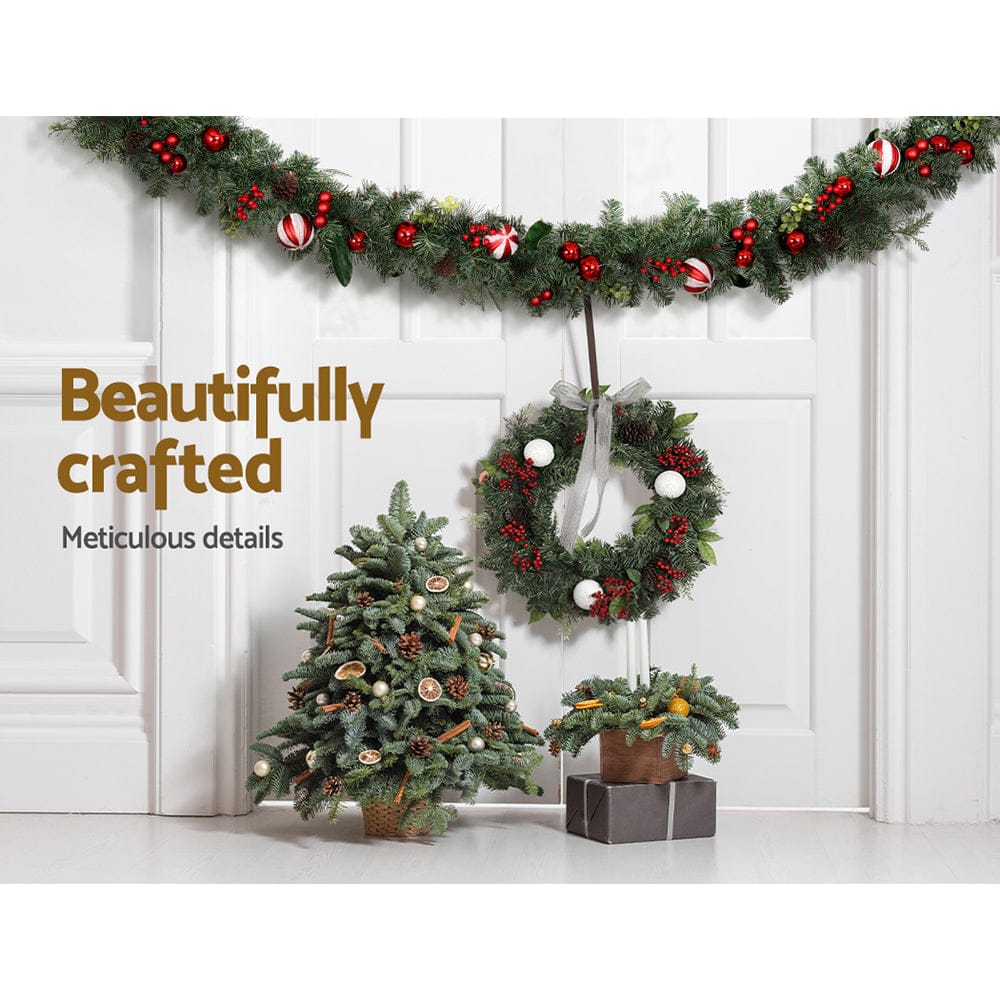 Jingle Jollys Occasions > Christmas > Christmas Wreaths & Garlands Jingle Jollys 2.7m Christmas Garland with Decorations Xmas Wedding Party