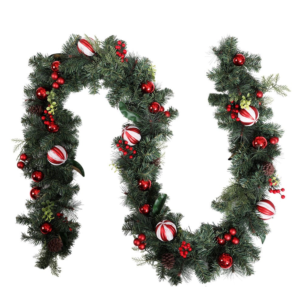 Jingle Jollys Occasions > Christmas > Christmas Wreaths & Garlands Jingle Jollys 2.7m Christmas Garland with Decorations Xmas Wedding Party