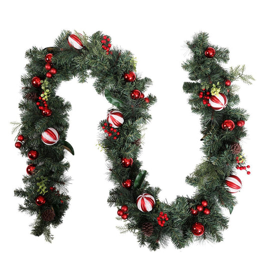 Jingle Jollys Occasions > Christmas > Christmas Wreaths & Garlands Jingle Jollys 2.7m Christmas Garland with Decorations Xmas Wedding Party