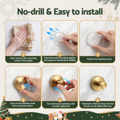 Jingle Jollys Occasions > Christmas > Christmas Wreaths & Garlands Jingle Jollys 2x Vacuum Suction Cup Christmas Wreath Hook Stainless Steel Heavy Duty 5kg