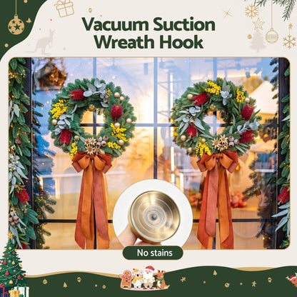Jingle Jollys Occasions > Christmas > Christmas Wreaths & Garlands Jingle Jollys 2x Vacuum Suction Cup Christmas Wreath Hook Stainless Steel Heavy Duty 5kg