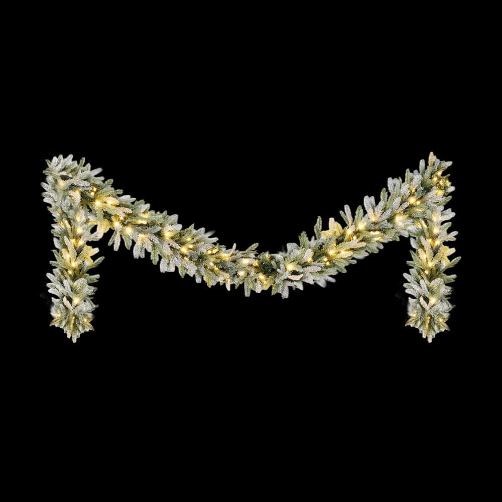 Jingle Jollys Occasions > Christmas > Christmas Wreaths & Garlands Jingle Jollys 3M Christmas Garland Pre-lit LED Lights Snow Frosted Tips Decor
