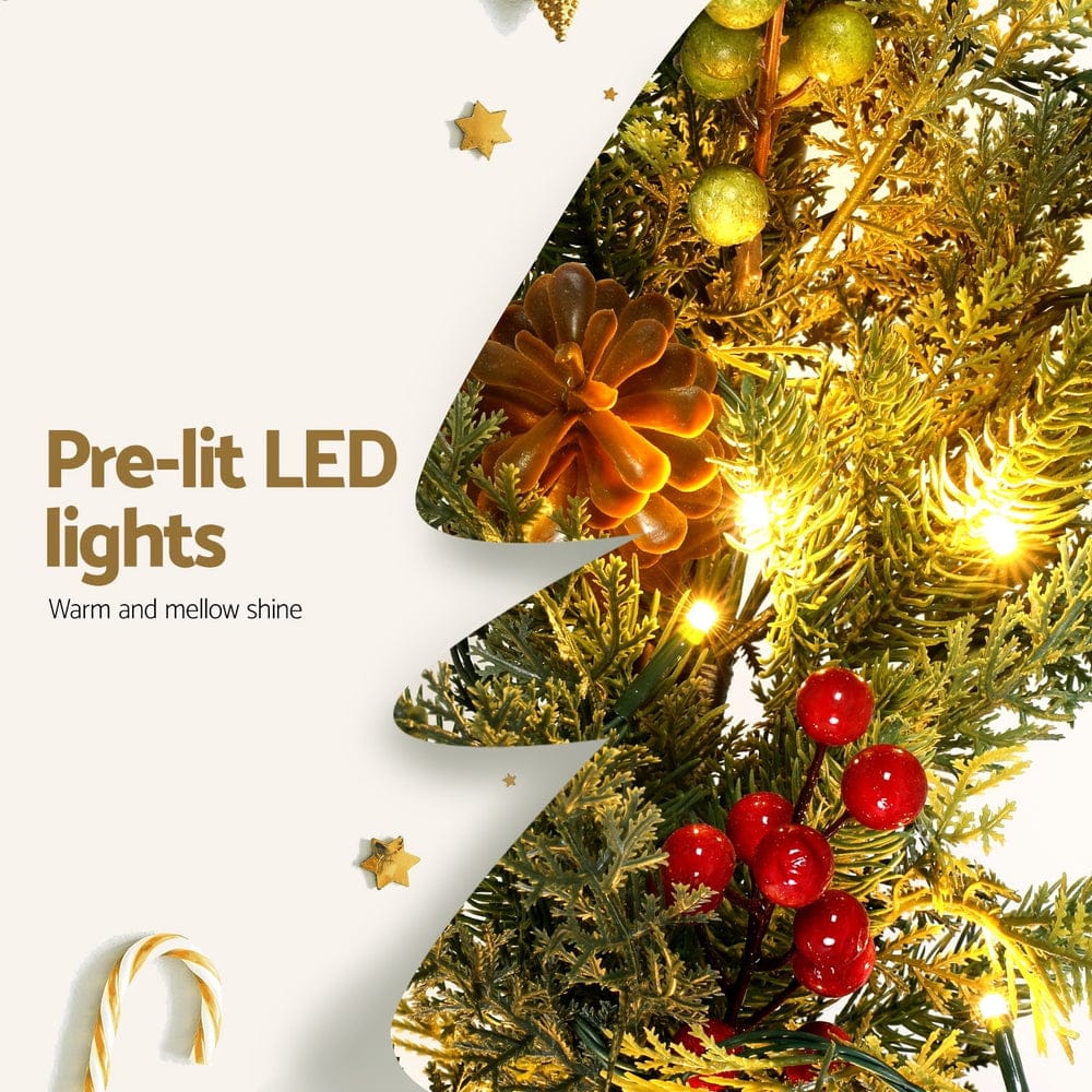 Jingle Jollys Occasions > Christmas > Christmas Wreaths & Garlands Jingle Jollys 3M Christmas Garland Pre-lit LED with Pine Cones Xmas Decor Green