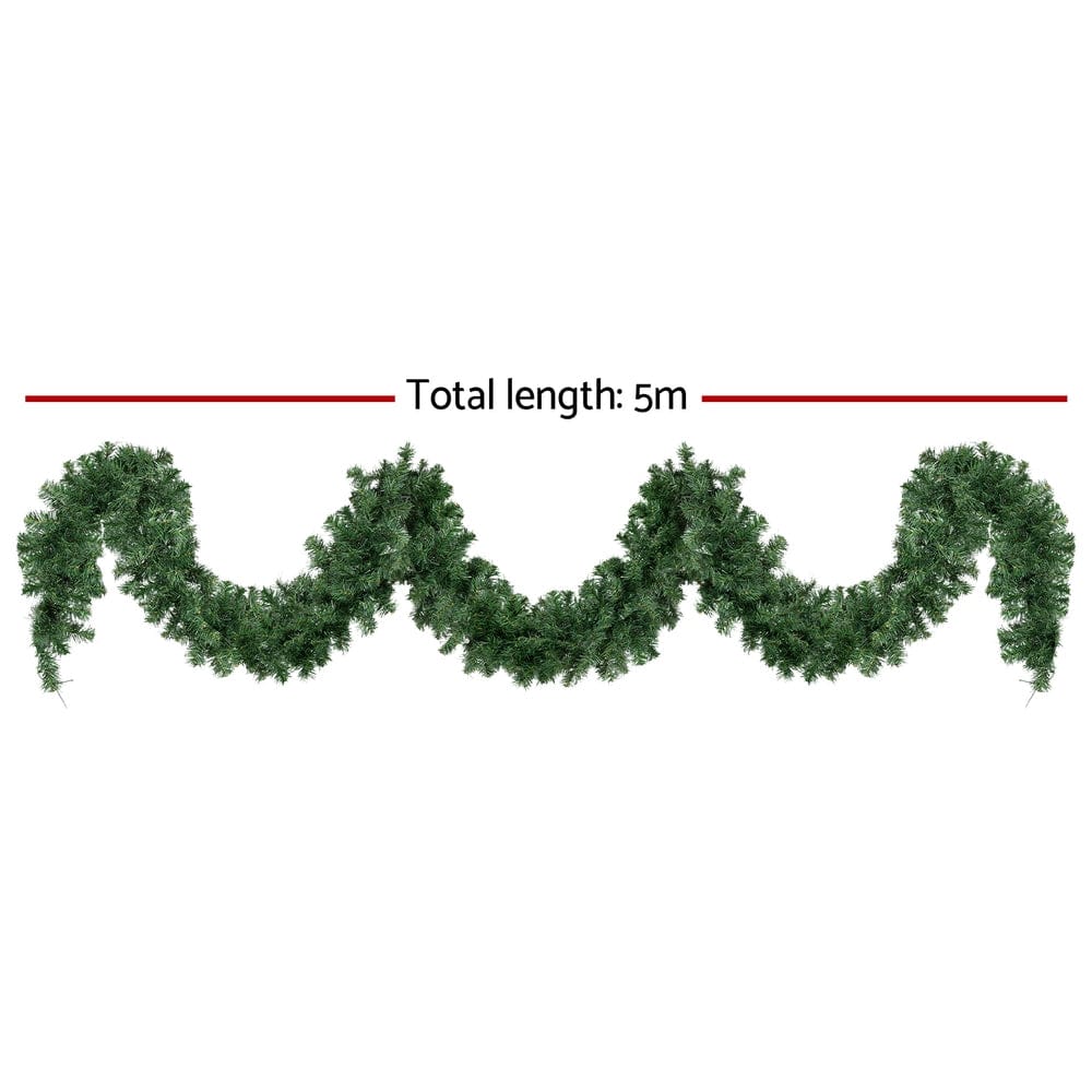 Jingle Jollys Occasions > Christmas > Christmas Wreaths & Garlands Jingle Jollys 5M Christmas Garland LED Lights Party Xmas Decorations 380 TIPS