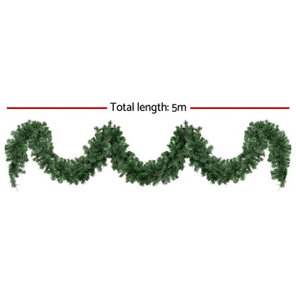 Jingle Jollys Occasions > Christmas > Christmas Wreaths & Garlands Jingle Jollys 5M Christmas Garland LED Lights Party Xmas Decorations 380 TIPS