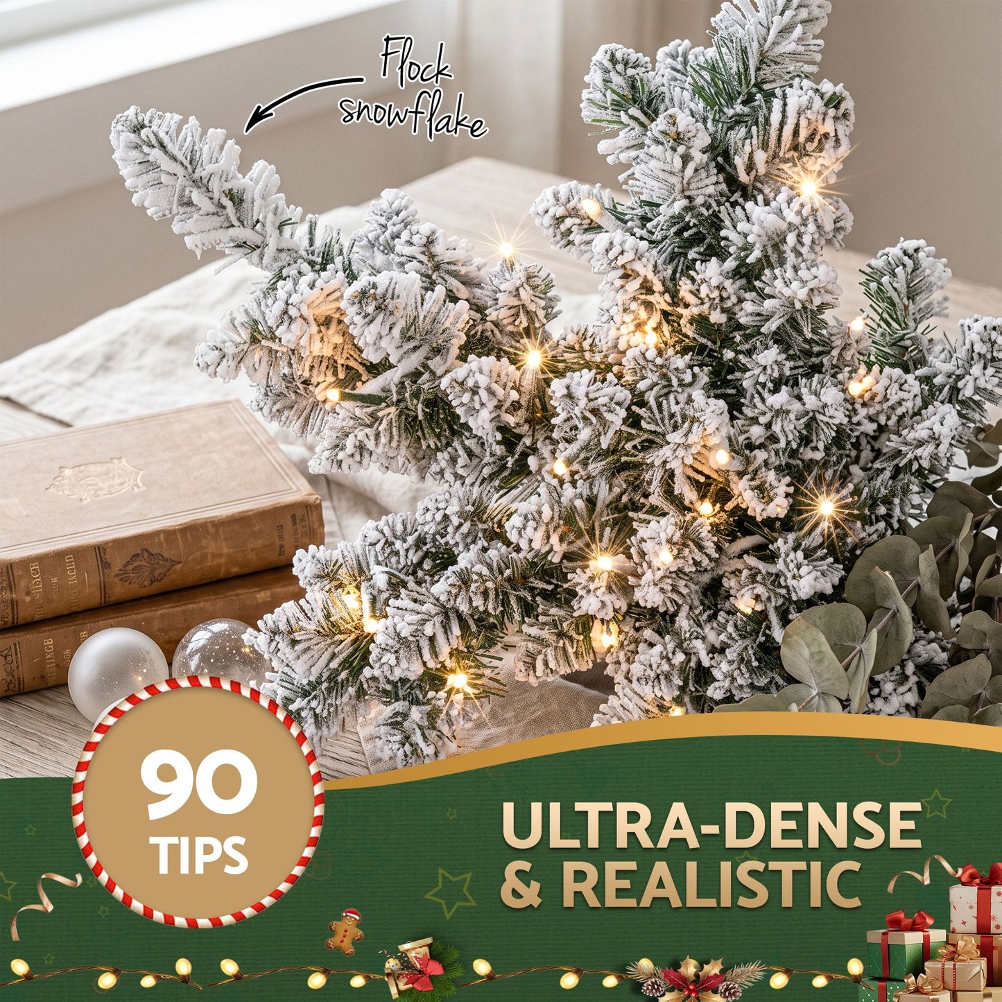 Jingle Jollys Occasions > Christmas > Christmas Wreaths & Garlands Jingle Jollys 60cm Flocked Snowflake Christmas Wreath Garland Pre-Lit 40 LED Light Decor
