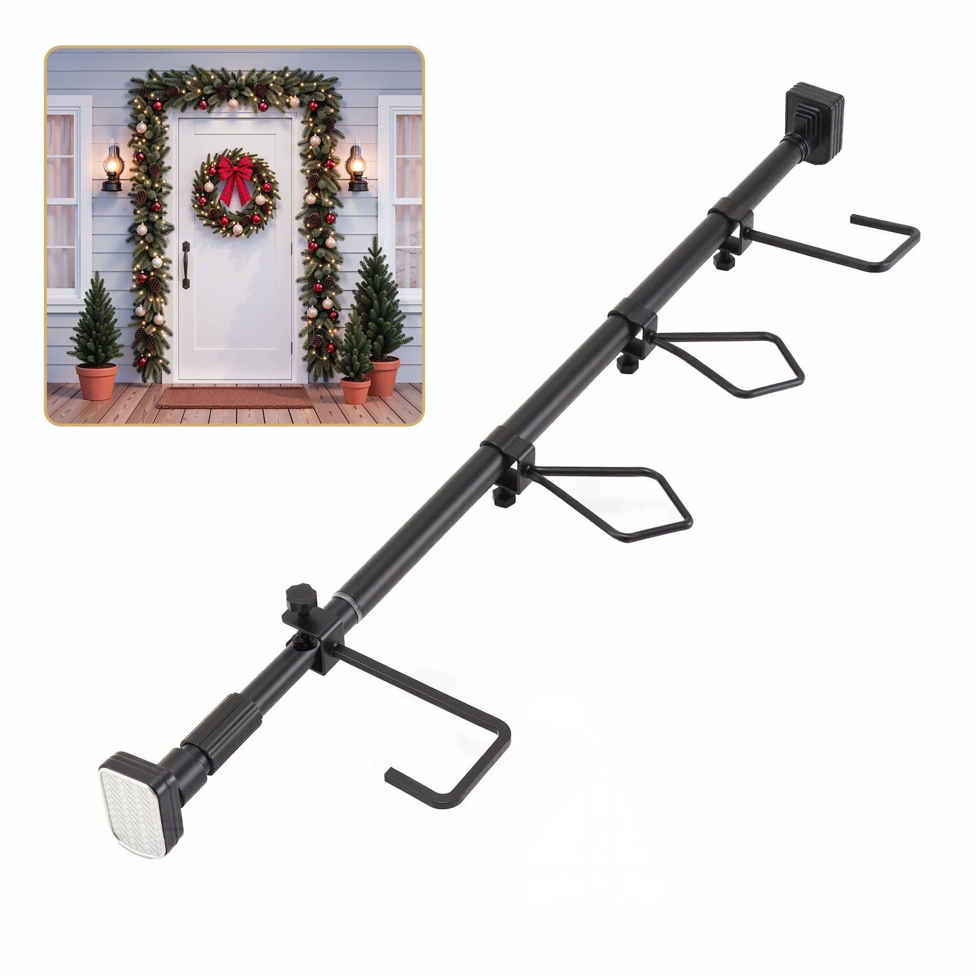 Jingle Jollys Occasions > Christmas > Christmas Wreaths & Garlands Jingle Jollys Christmas Garland Hook Hanger Wreath Fits 85-125CM Door No Drill