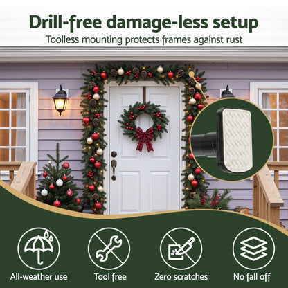 Jingle Jollys Occasions > Christmas > Christmas Wreaths & Garlands Jingle Jollys Christmas Garland Hook Hanger Wreath Fits 85-125CM Door No Drill
