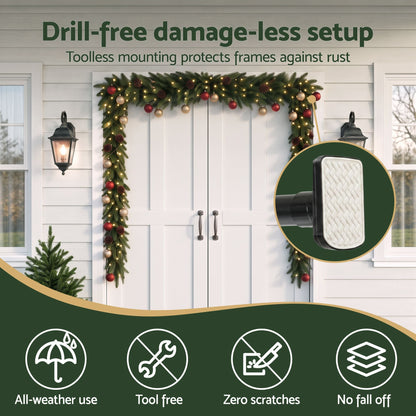 Jingle Jollys Occasions > Christmas > Christmas Wreaths & Garlands Jingle Jollys Christmas Garland Hook Wreath Hanger Fits 85-160CM Door No Drill