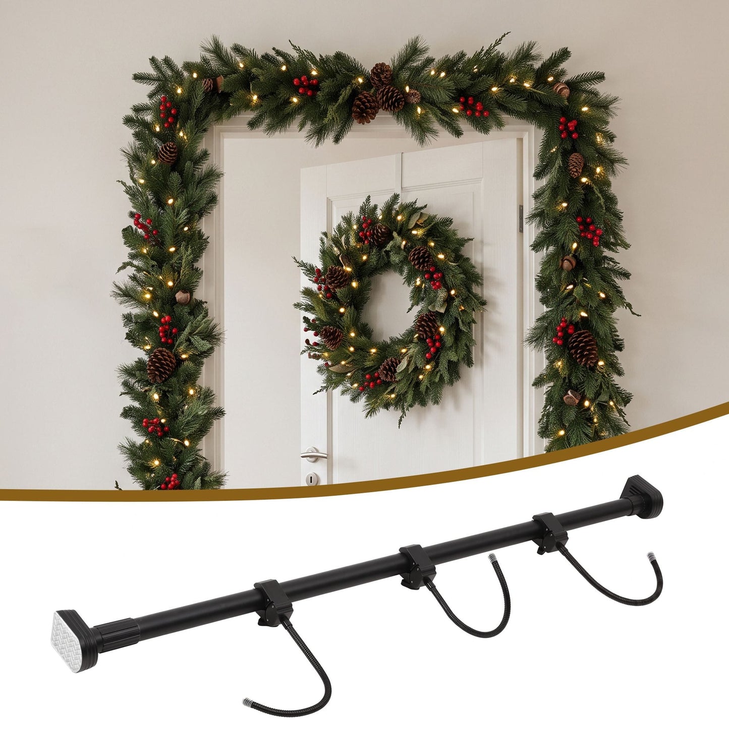 Jingle Jollys Occasions > Christmas > Christmas Wreaths & Garlands Jingle Jollys Christmas Garland Hook Wreath Hanger Fits 85-160CM Door No Drill