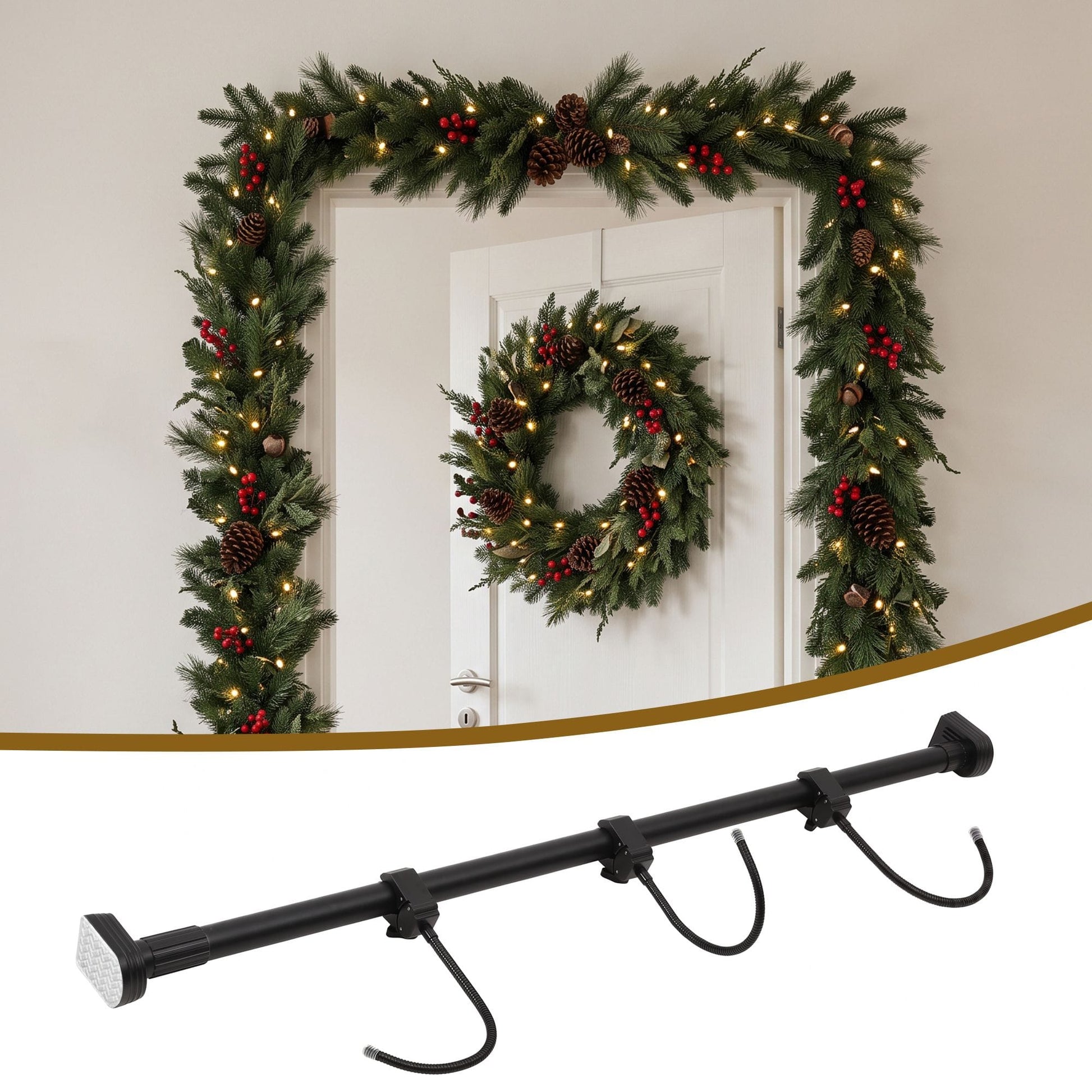 Jingle Jollys Occasions > Christmas > Christmas Wreaths & Garlands Jingle Jollys Christmas Garland Hook Wreath Hanger Fits 85-160CM Door No Drill