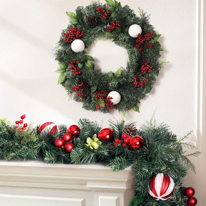 Jingle Jollys Occasions > Christmas > Christmas Wreaths & Garlands Jingle Jollys Christmas Garland with Wreath Set Ornaments Xmas Tree Decor